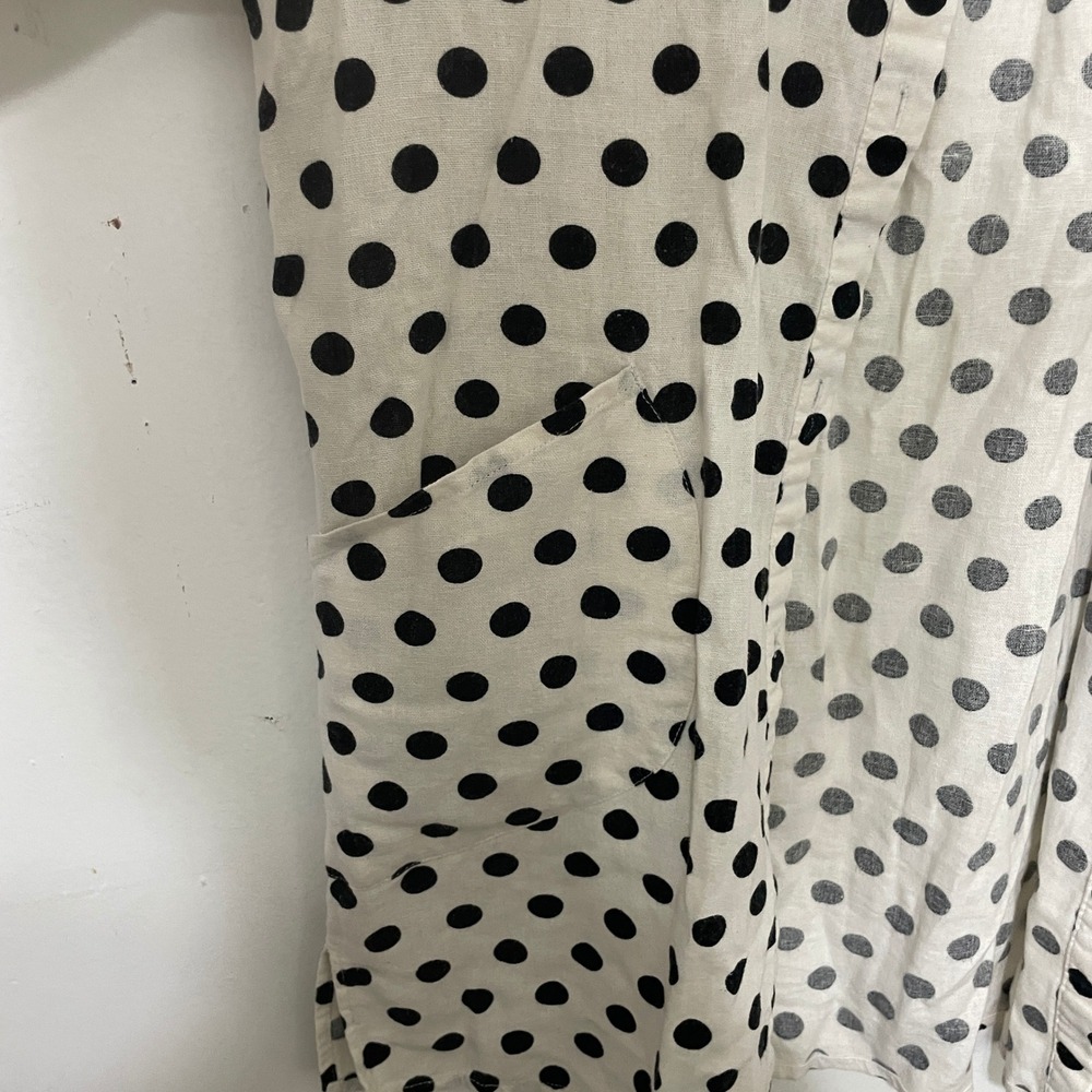 For‎ Cynthia Womens Polka Dot Button Down Shirt Jacket White Black Longline - Picture 3 of 4